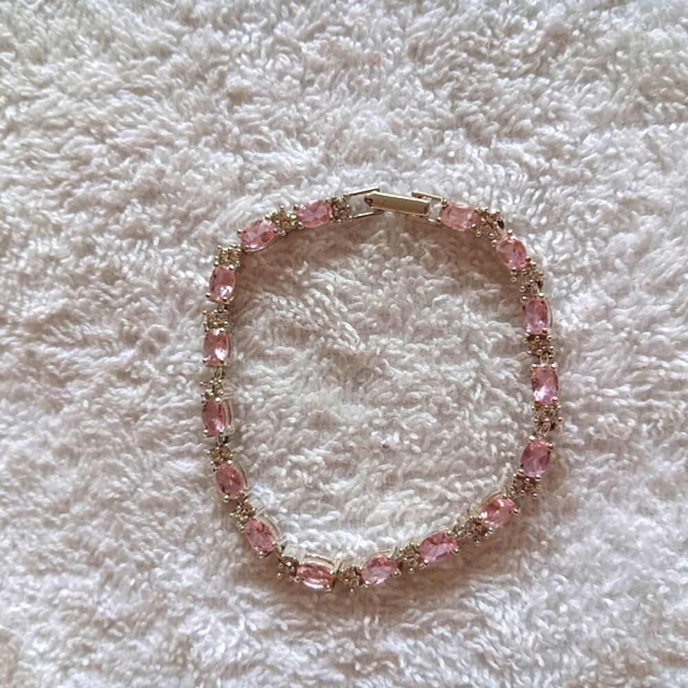 Elegant Pink Gemstone Bracelet